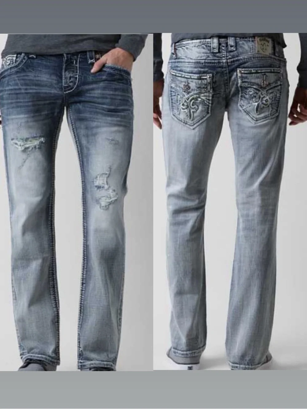 Rock Revival Pruitt Men's Slim Straight Jeans Size 36